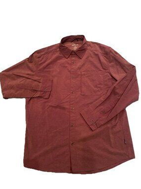 Swiss Tech Men's Large 42-44 Burgundy Button Long Sleeve Nylon